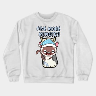 Lazy white cat cant get out of bed Crewneck Sweatshirt